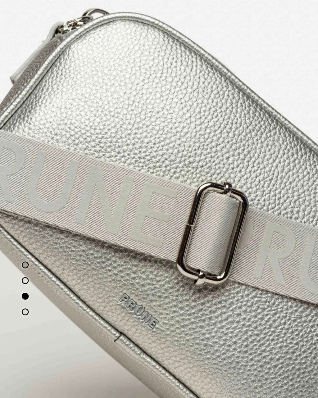 Bandolera Doble Cierre Adisa Prune - Plateada