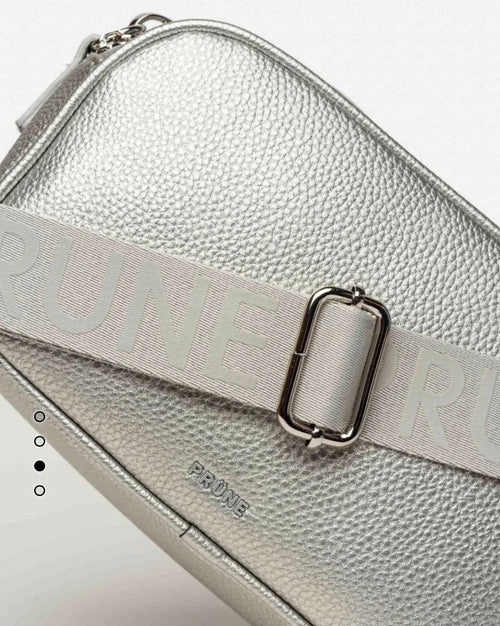 Bandolera Doble Cierre Adisa Prune - Plateada